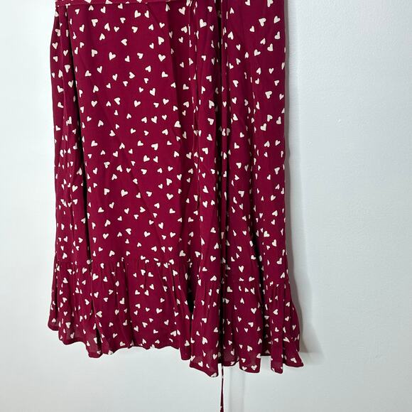Rails Koreen Hearts Wrap Dress Womans Small Red Feminine Romantic - Picture 6 of 9